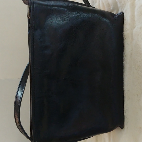 Monsac Small Italian Leather Crossbody Black Bag - Picture 16 of 16